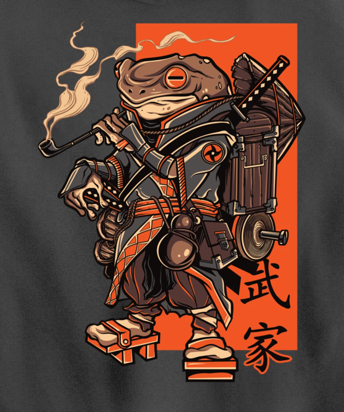 Japanese Toad Ninja Samurai Katana Sword Pullover Hoodie