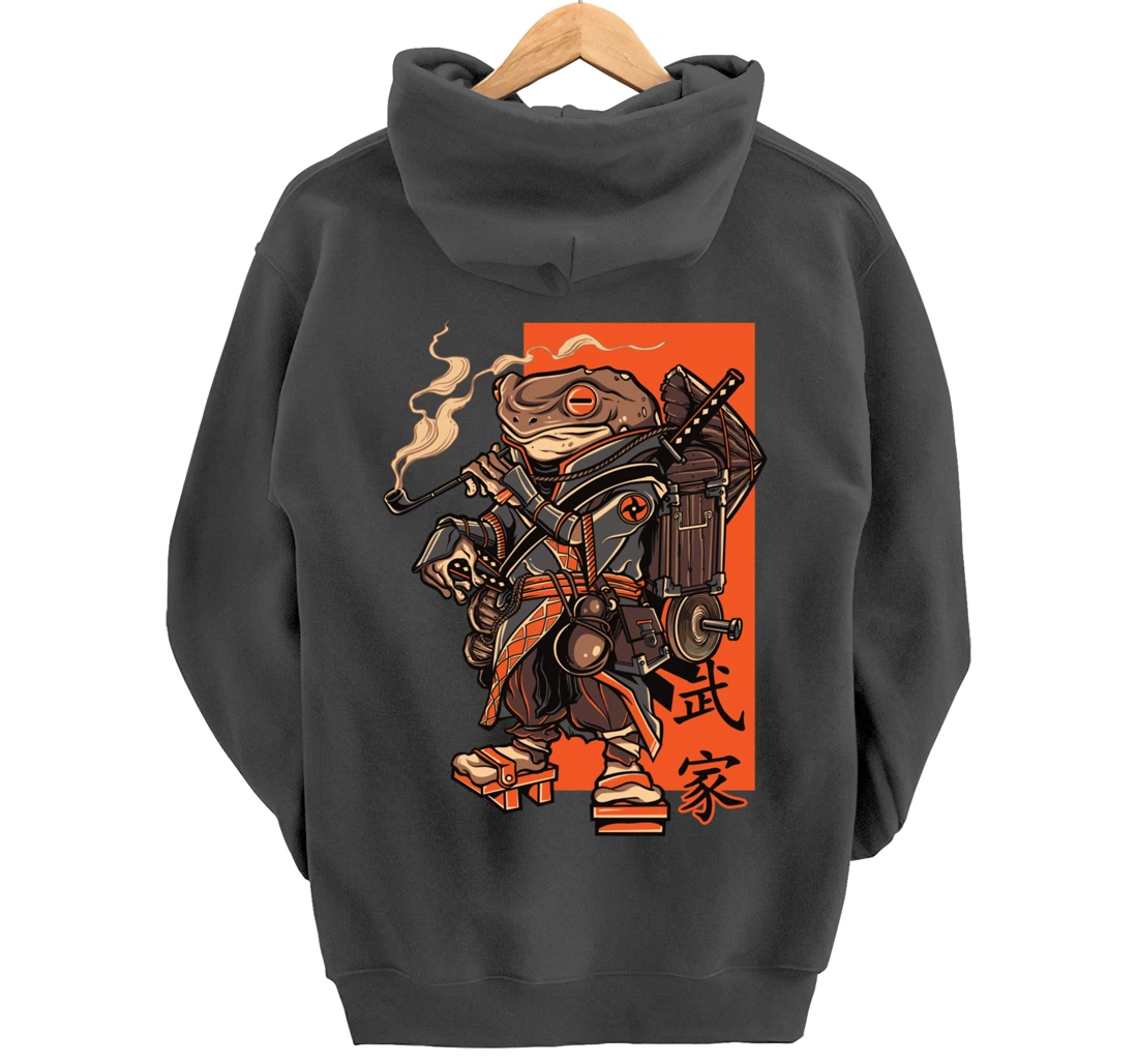 Japanese Toad Ninja Samurai Katana Sword Pullover Hoodie