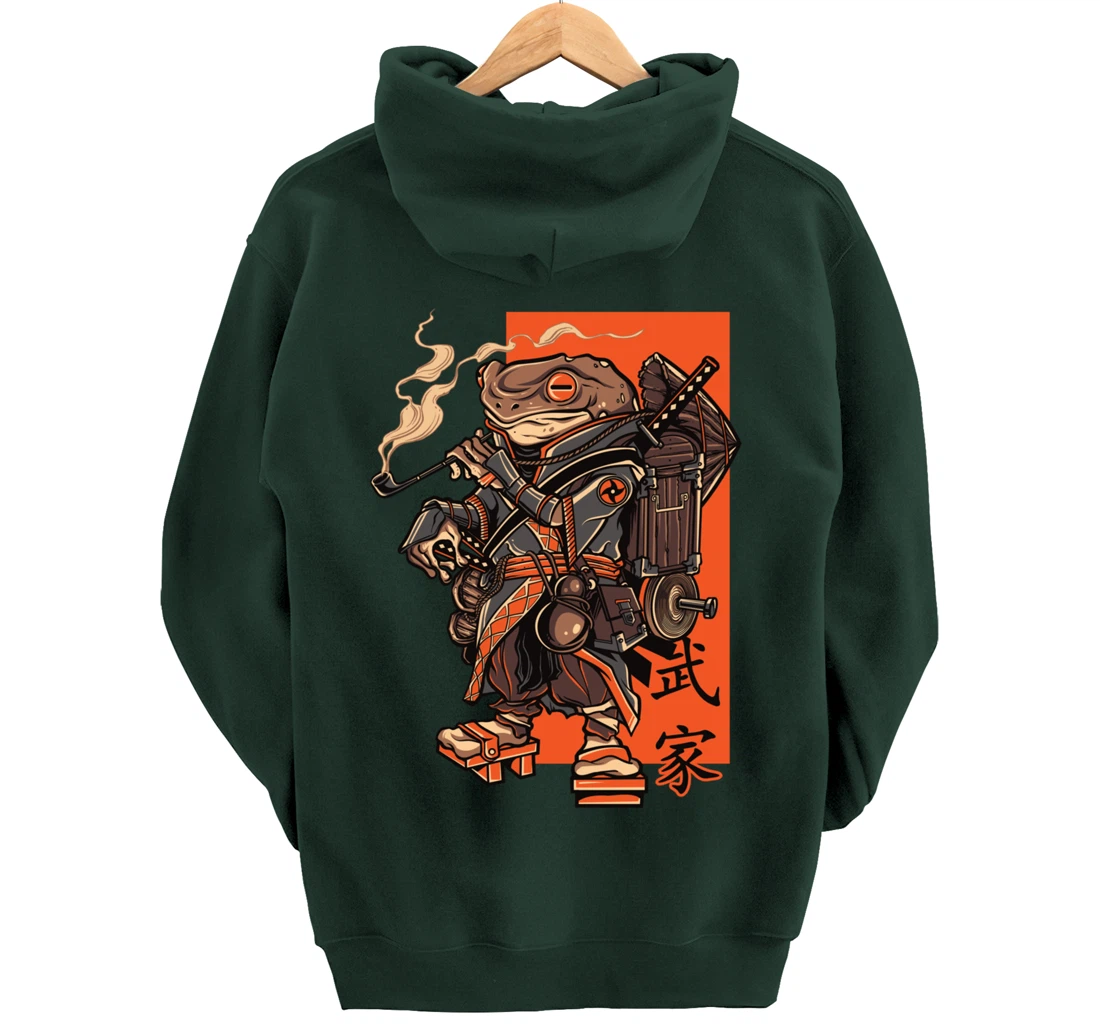 Japanese Toad Ninja Samurai Katana Sword Pullover Hoodie