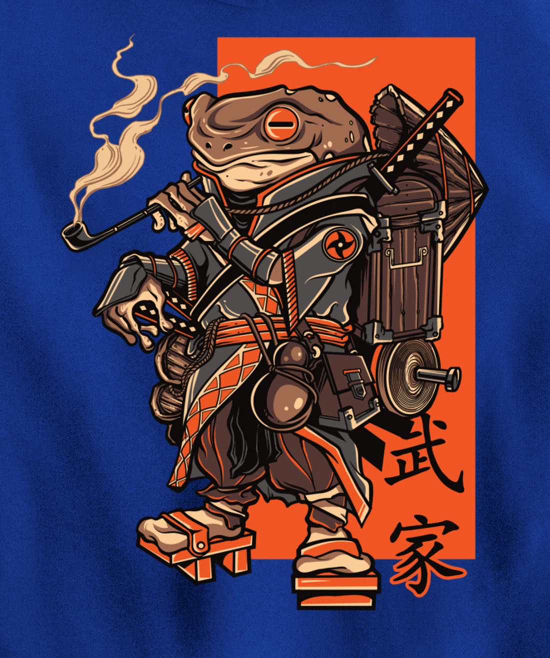 Japanese Toad Ninja Samurai Katana Sword Pullover Hoodie