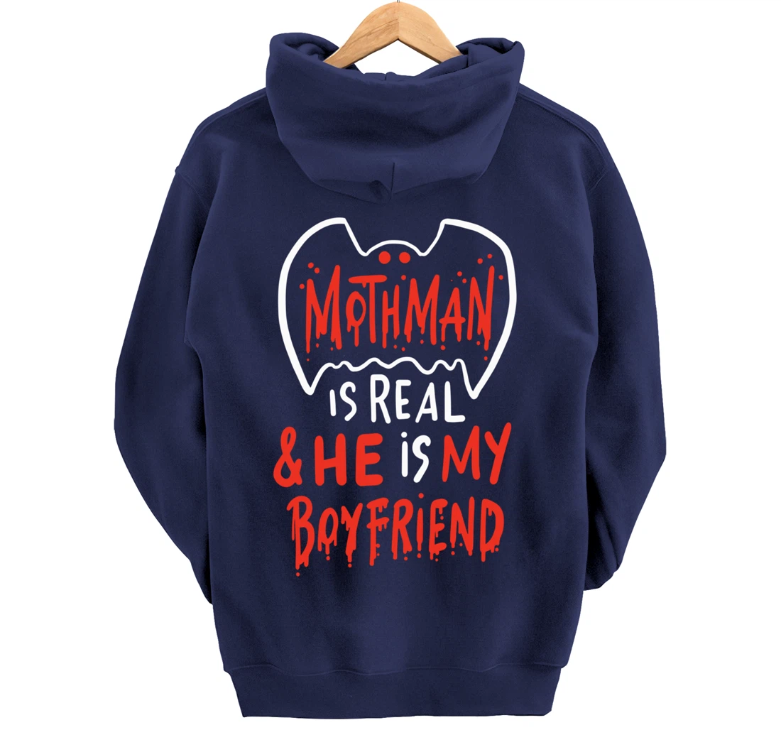 Mothman Design For Cryptid Lovers - Mothman Is My Boyfriend Pullover Hoodie