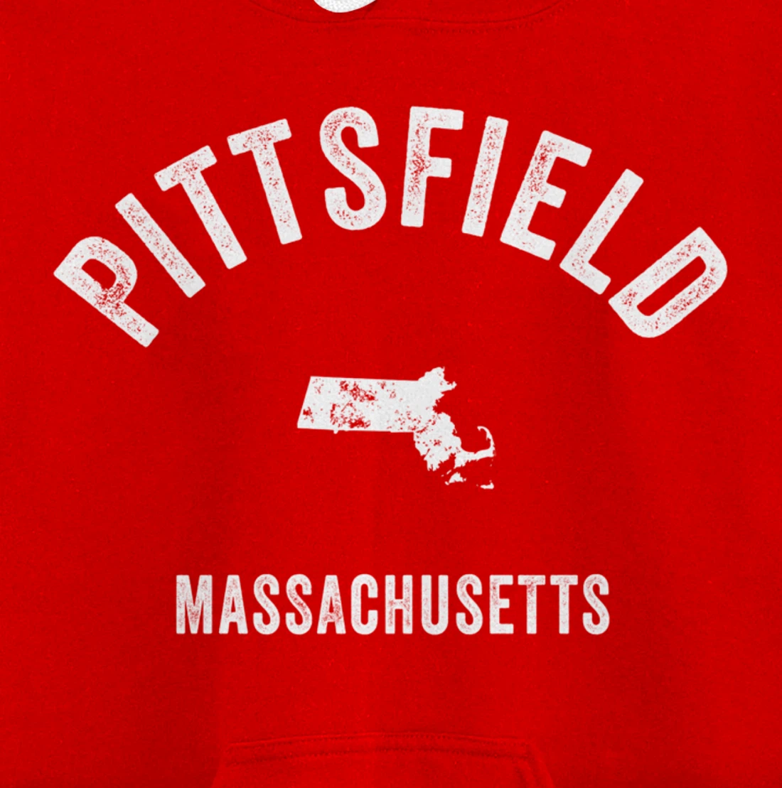 Pittsfield Massachusetts MA Vintage 70s Athletic Sports Desi Pullover Hoodie