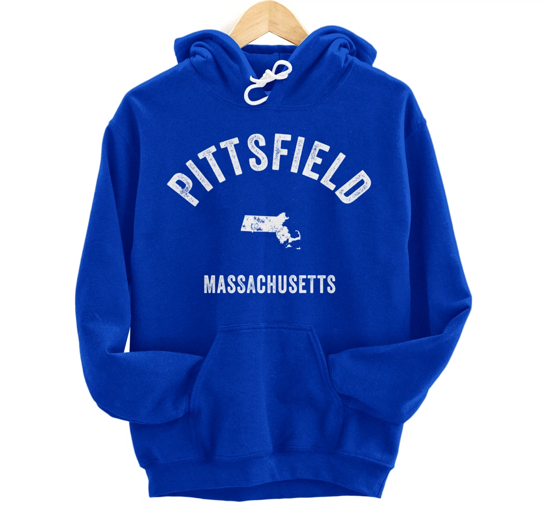 Pittsfield Massachusetts MA Vintage 70s Athletic Sports Desi Pullover Hoodie
