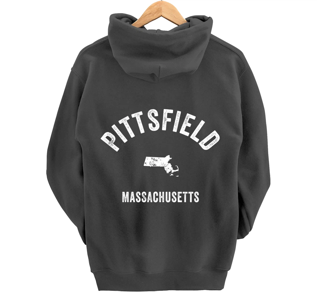 Pittsfield Massachusetts MA Vintage 70s Athletic Sports Desi Pullover Hoodie