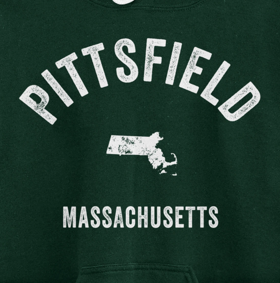 Pittsfield Massachusetts MA Vintage 70s Athletic Sports Desi Pullover Hoodie