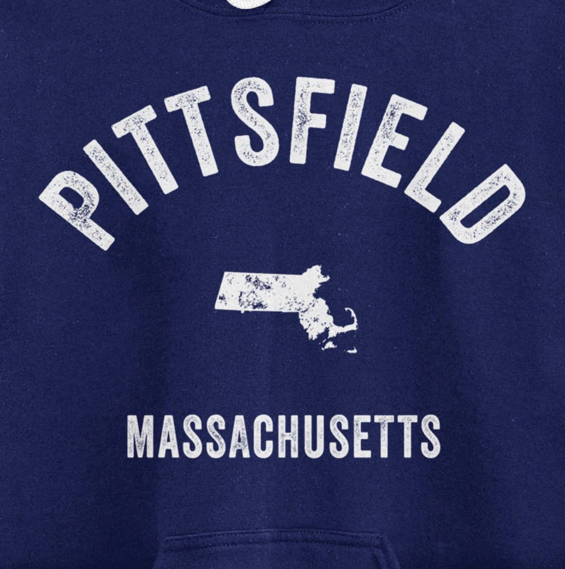 Pittsfield Massachusetts MA Vintage 70s Athletic Sports Desi Pullover Hoodie