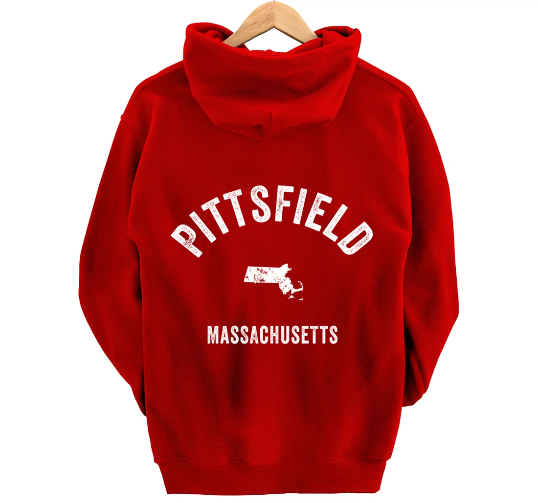 Pittsfield Massachusetts MA Vintage 70s Athletic Sports Desi Pullover Hoodie