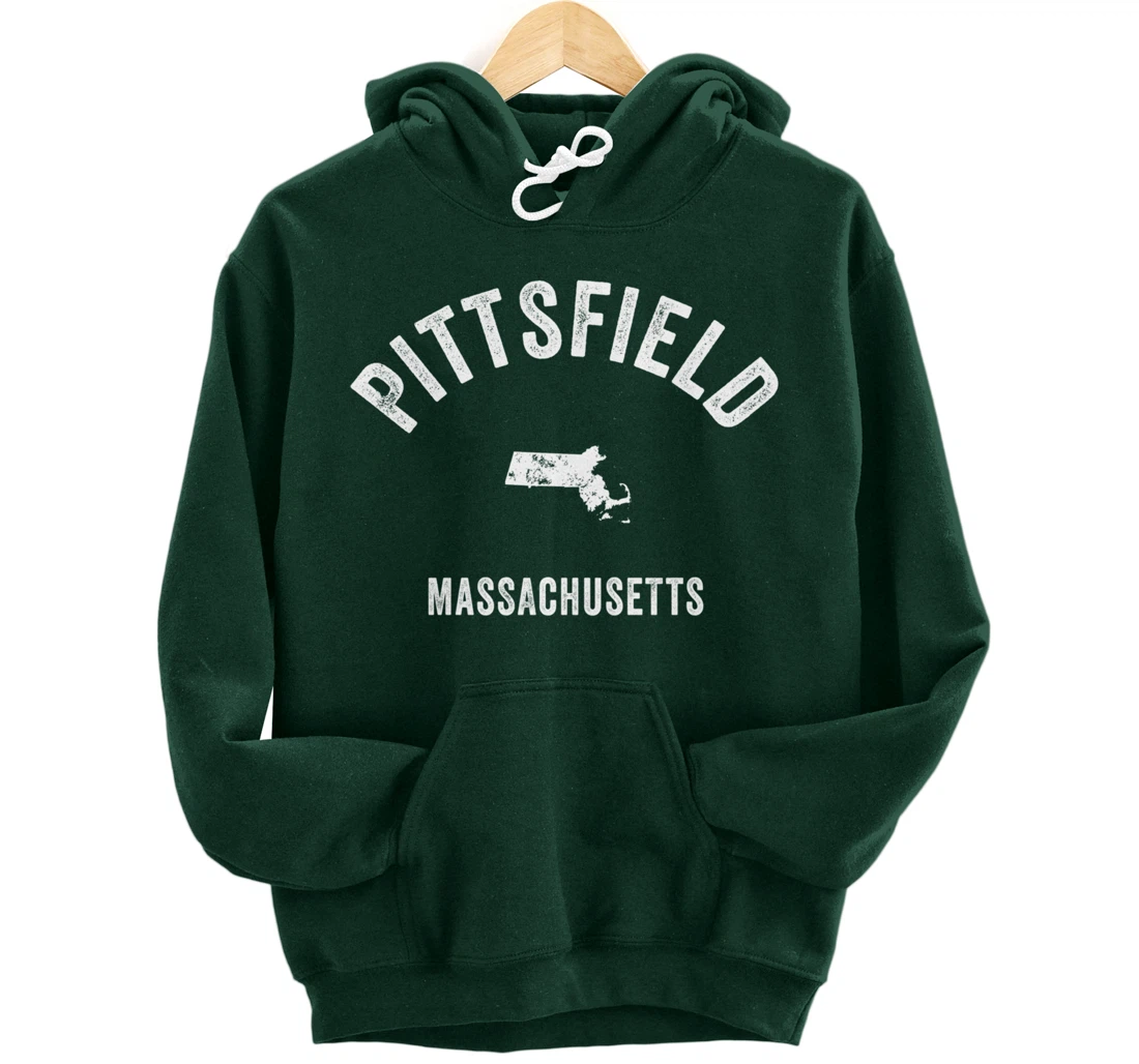 Pittsfield Massachusetts MA Vintage 70s Athletic Sports Desi Pullover Hoodie