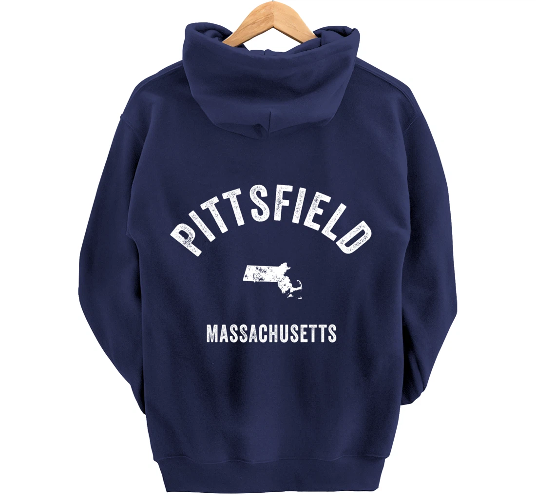 Pittsfield Massachusetts MA Vintage 70s Athletic Sports Desi Pullover Hoodie