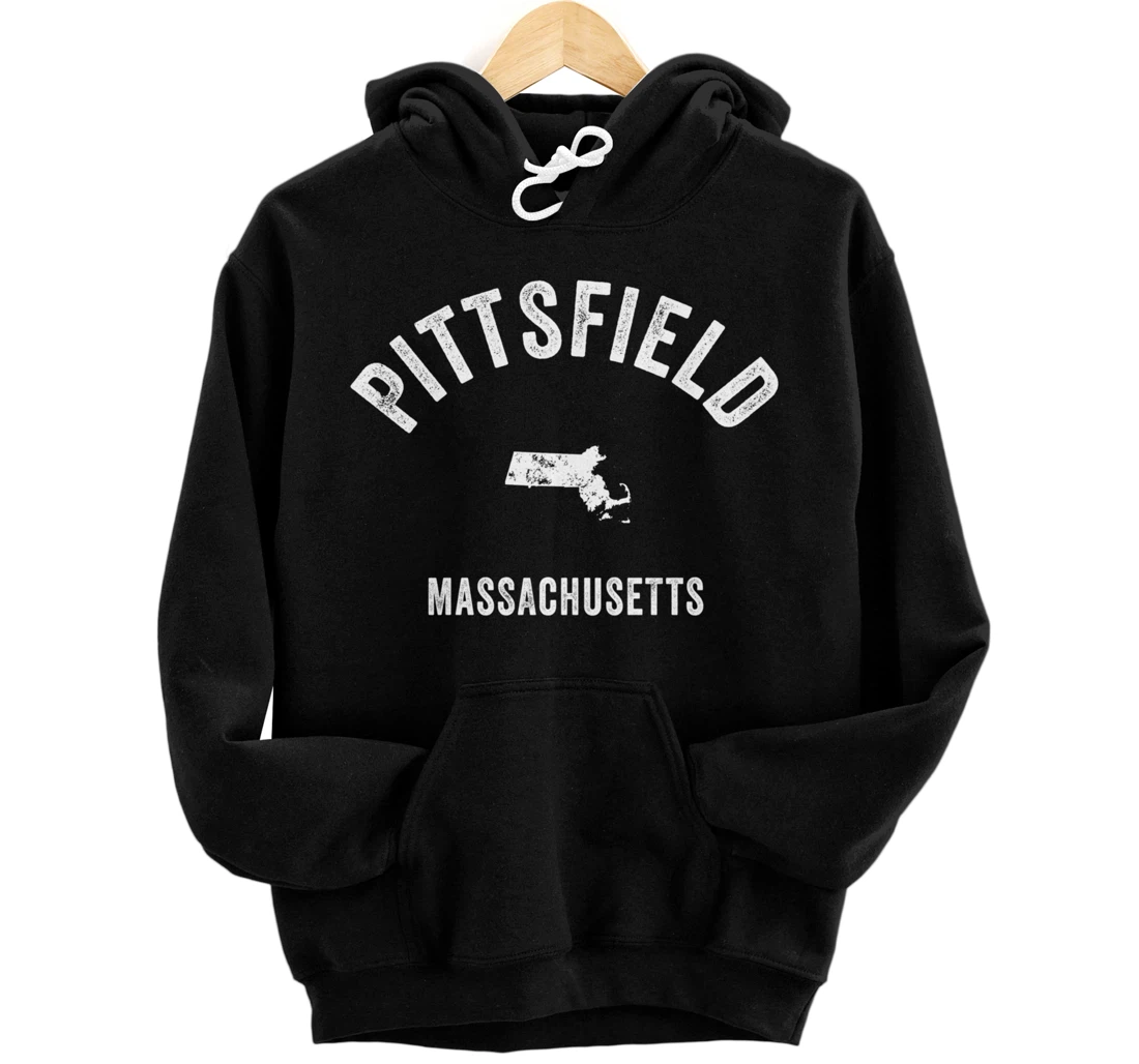 Pittsfield Massachusetts MA Vintage 70s Athletic Sports Desi Pullover Hoodie