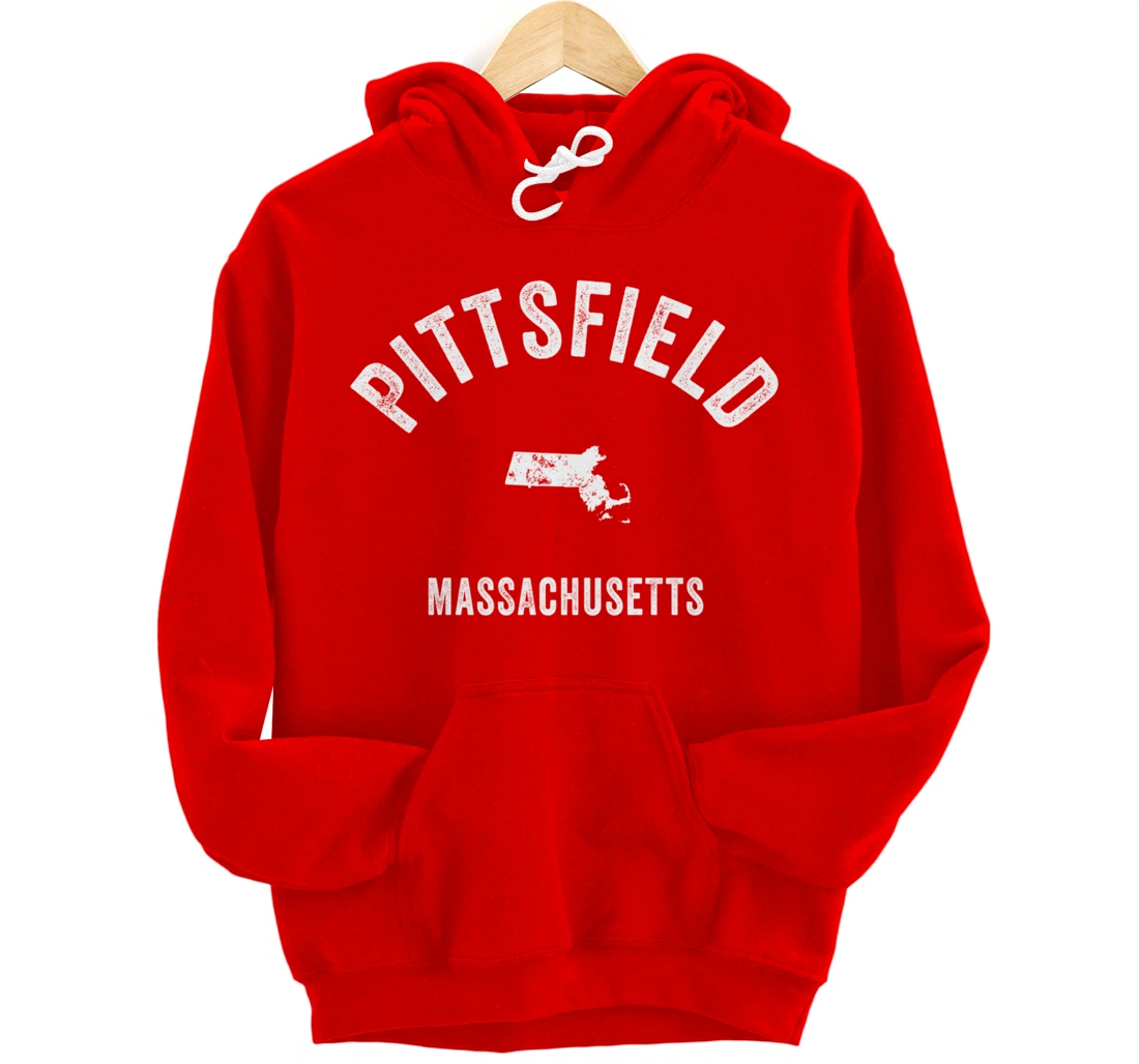 Pittsfield Massachusetts MA Vintage 70s Athletic Sports Desi Pullover Hoodie
