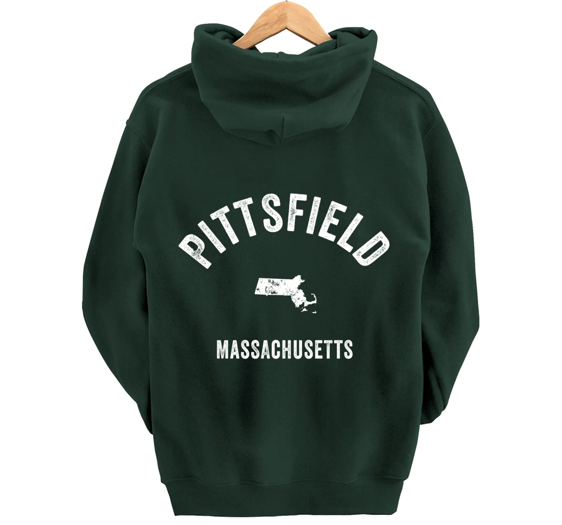 Pittsfield Massachusetts MA Vintage 70s Athletic Sports Desi Pullover Hoodie