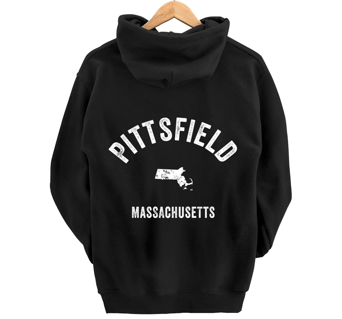 Pittsfield Massachusetts MA Vintage 70s Athletic Sports Desi Pullover Hoodie