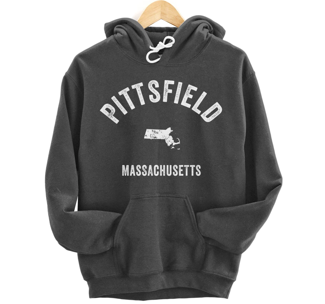 Pittsfield Massachusetts MA Vintage 70s Athletic Sports Desi Pullover Hoodie