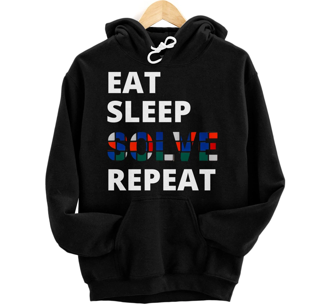 Eat Sleep Solve Repeat Speedcubing Speedsolving Puzzle Pullover Hoodie