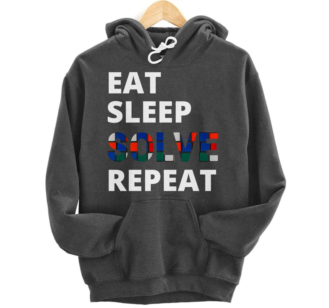 Eat Sleep Solve Repeat Speedcubing Speedsolving Puzzle Pullover Hoodie