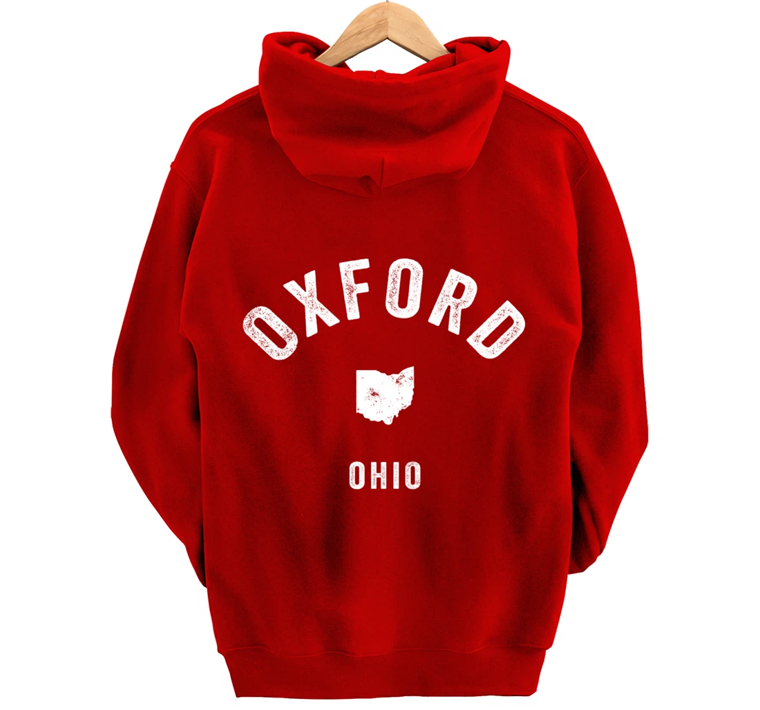 Oxford Ohio OH Vintage 70s Athletic Sports Design Pullover Hoodie