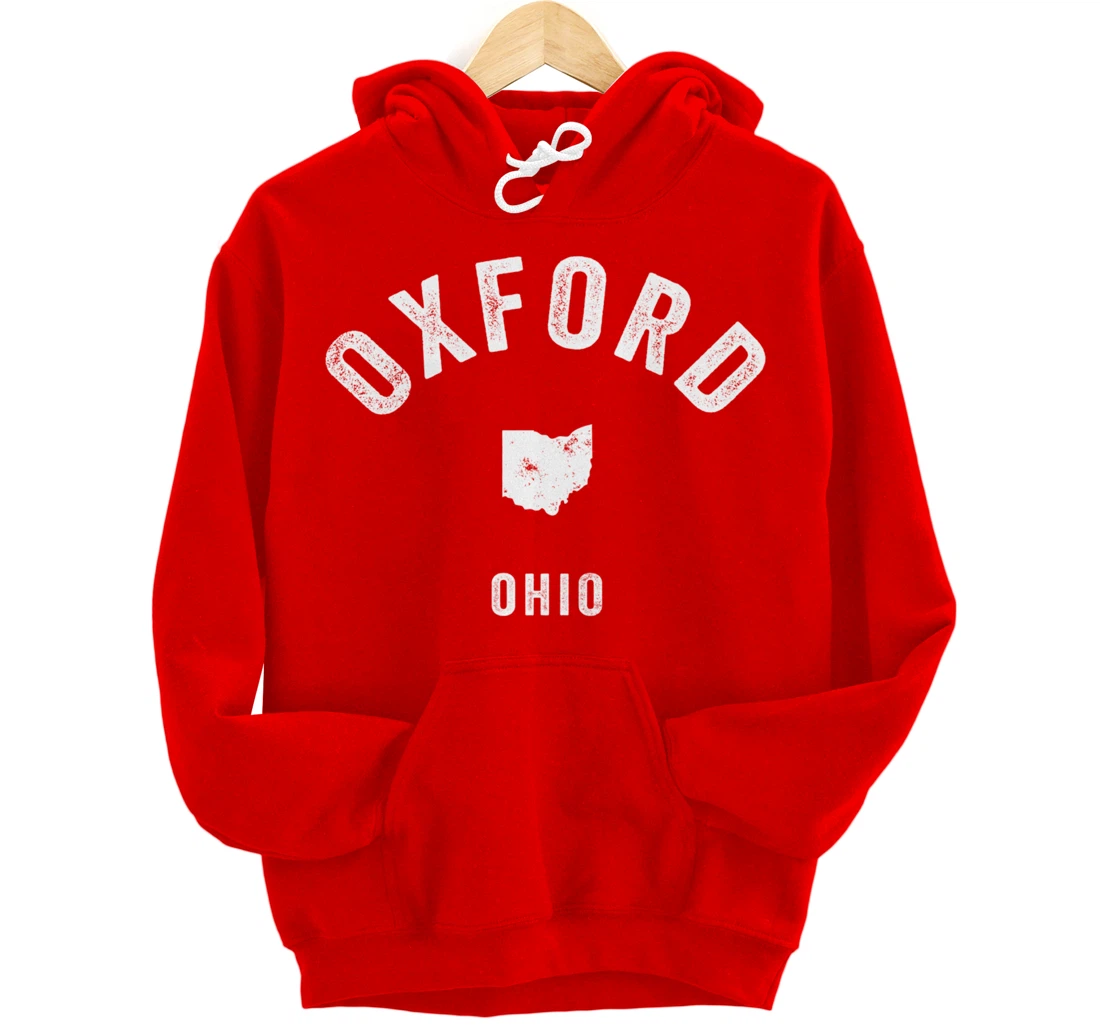 Oxford Ohio OH Vintage 70s Athletic Sports Design Pullover Hoodie