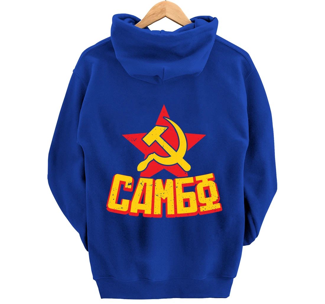 Sambo hammer and sickle combat sambo russian martial arts Pullover Hoodie