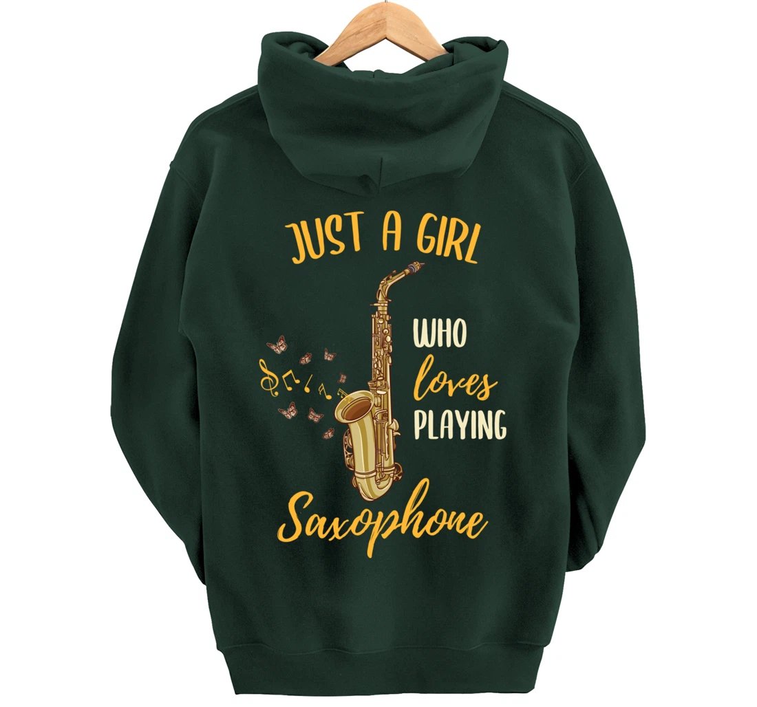 Just A Girl Who Loves Playing Saxophone Pullover Hoodie