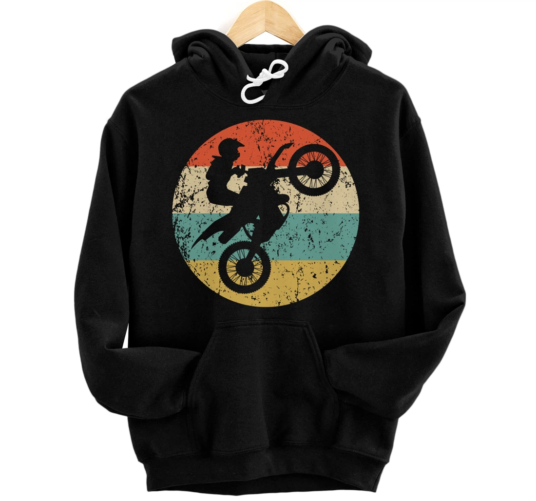 Retro Motocross Bike 1960's 1970's Vintage Style Motocross Pullover Hoodie