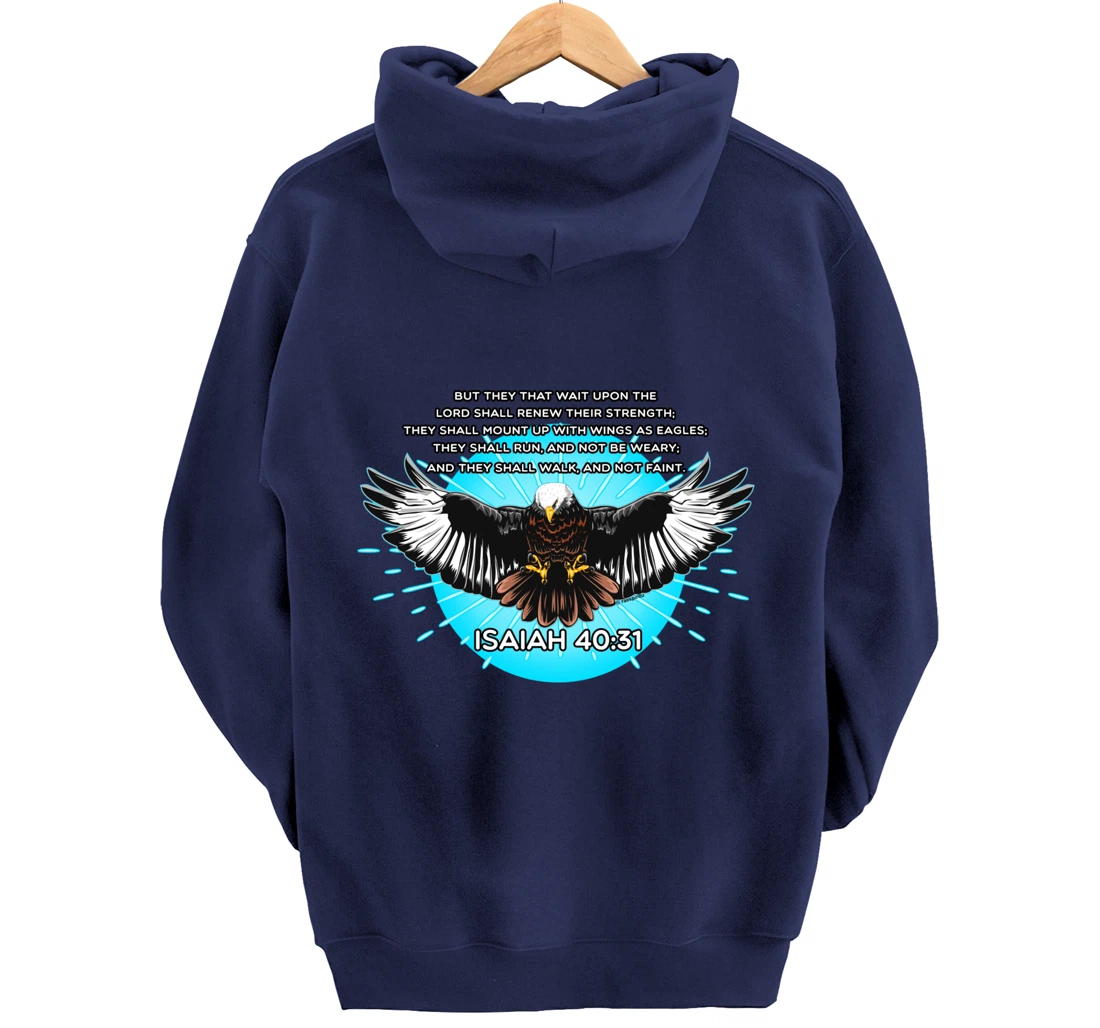 Christian Bible Verse Isaiah 40:31 Soaring Eagle Pullover Hoodie