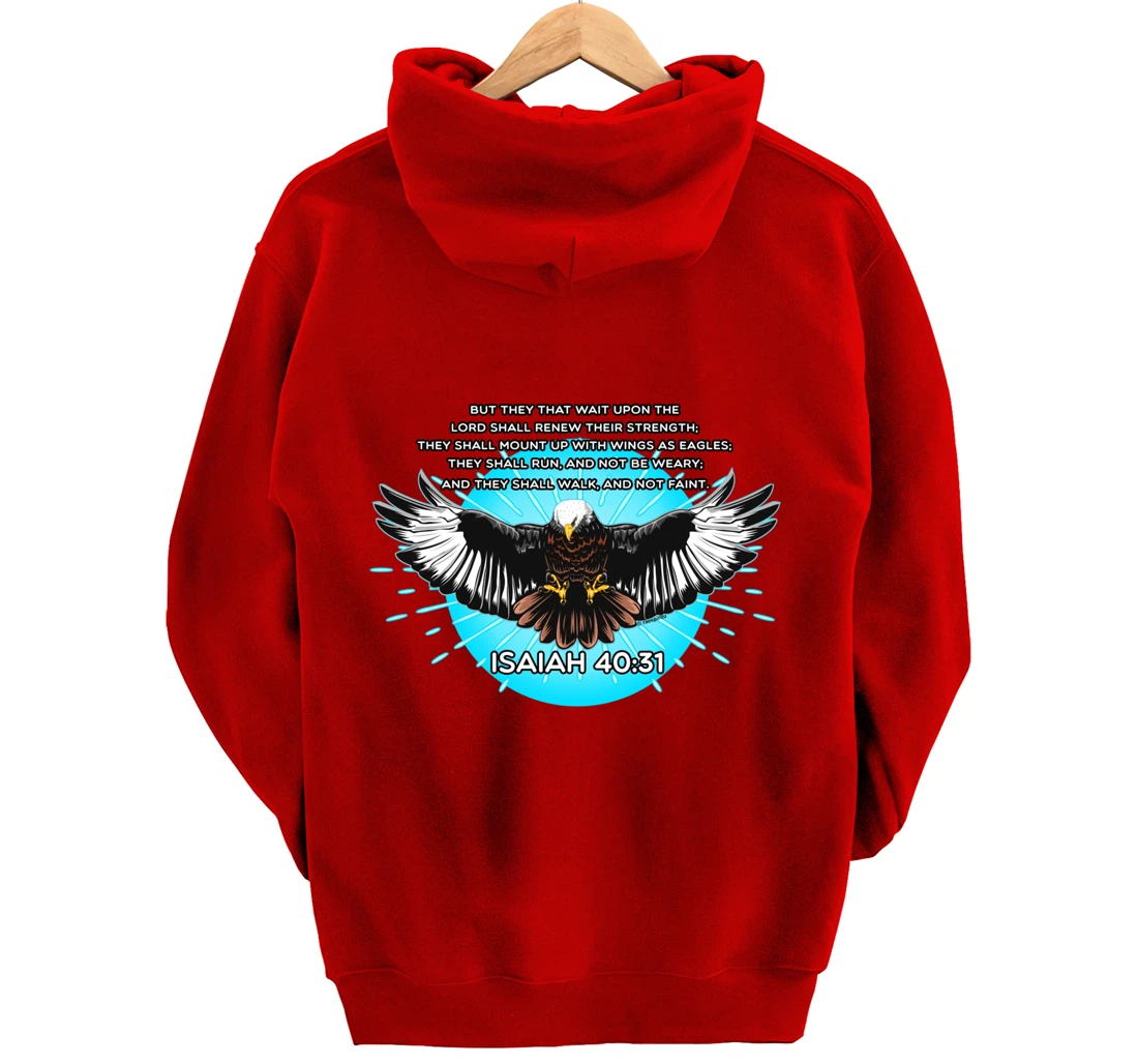 Christian Bible Verse Isaiah 40:31 Soaring Eagle Pullover Hoodie