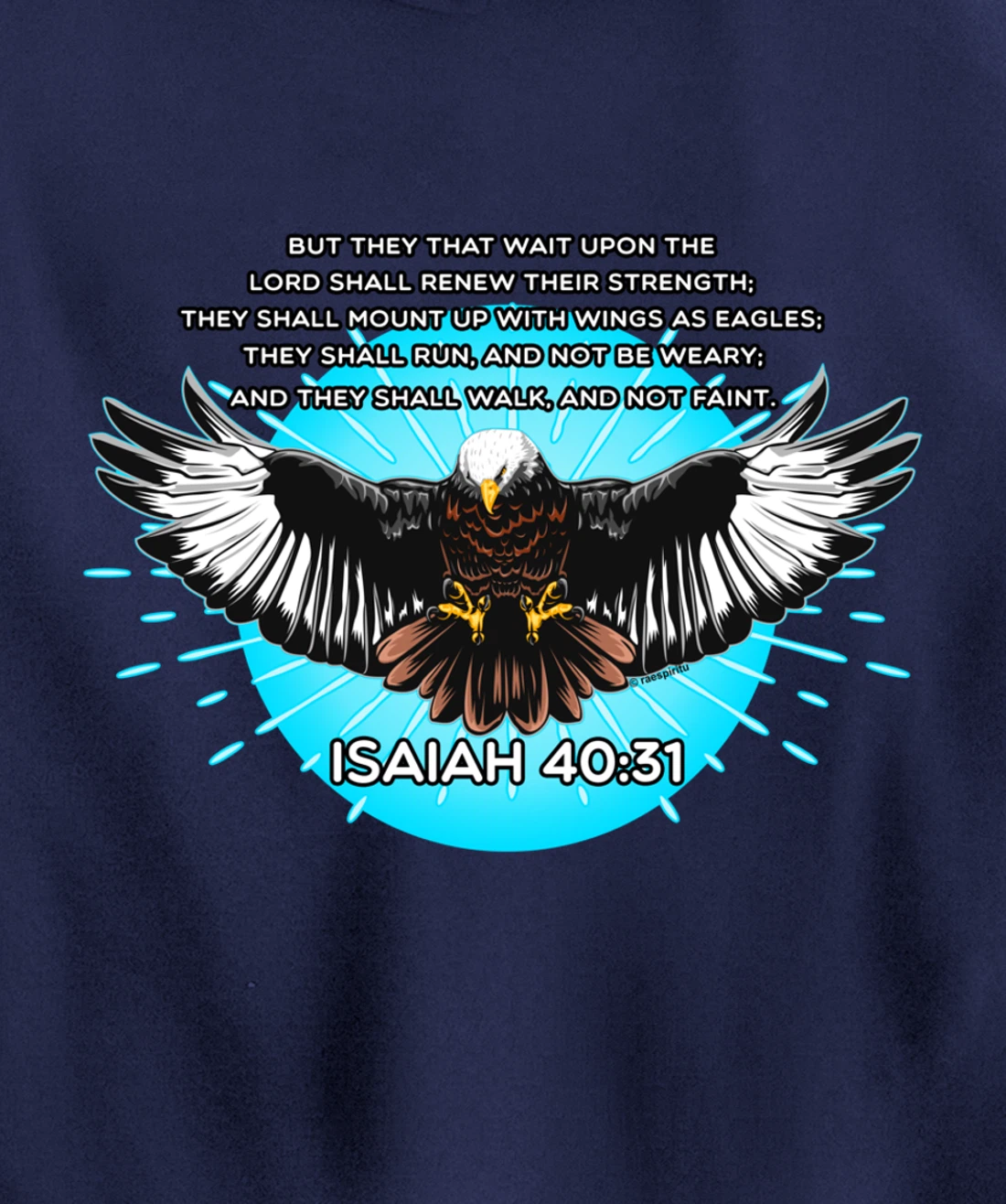 Christian Bible Verse Isaiah 40:31 Soaring Eagle Pullover Hoodie