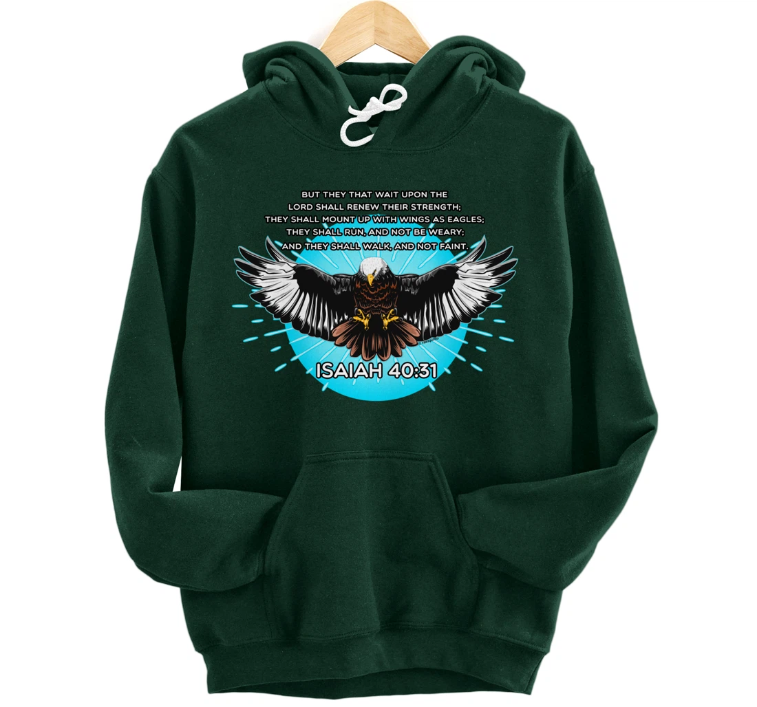 Christian Bible Verse Isaiah 40:31 Soaring Eagle Pullover Hoodie