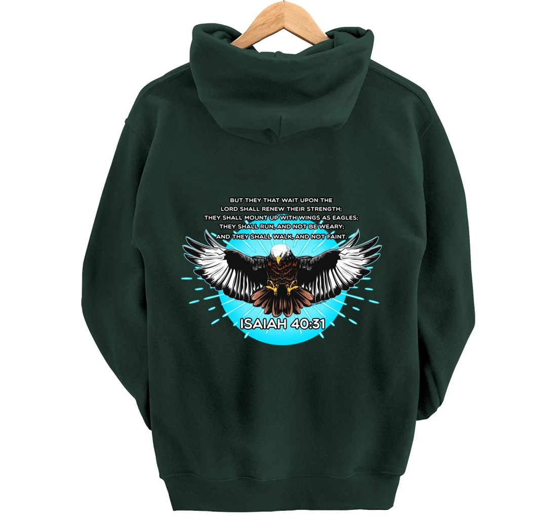 Christian Bible Verse Isaiah 40:31 Soaring Eagle Pullover Hoodie