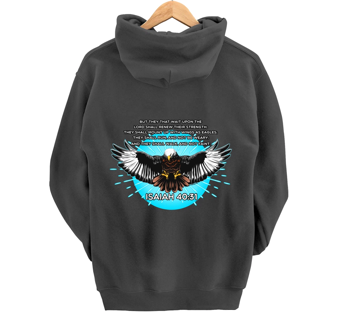 Christian Bible Verse Isaiah 40:31 Soaring Eagle Pullover Hoodie