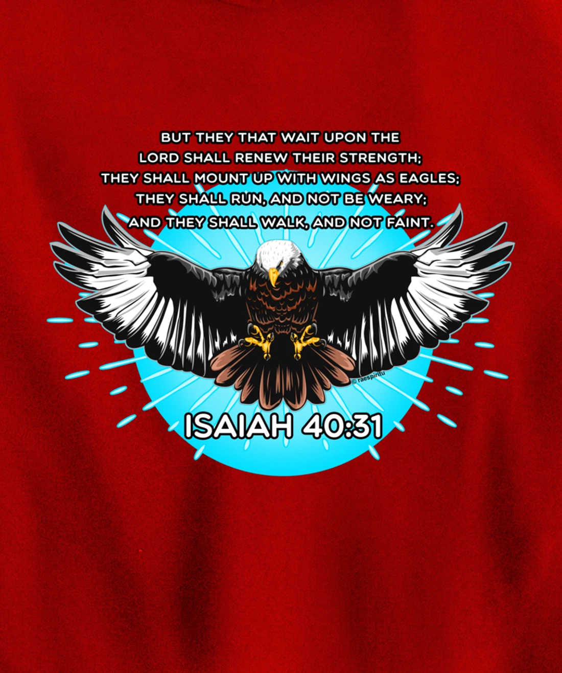 Christian Bible Verse Isaiah 40:31 Soaring Eagle Pullover Hoodie