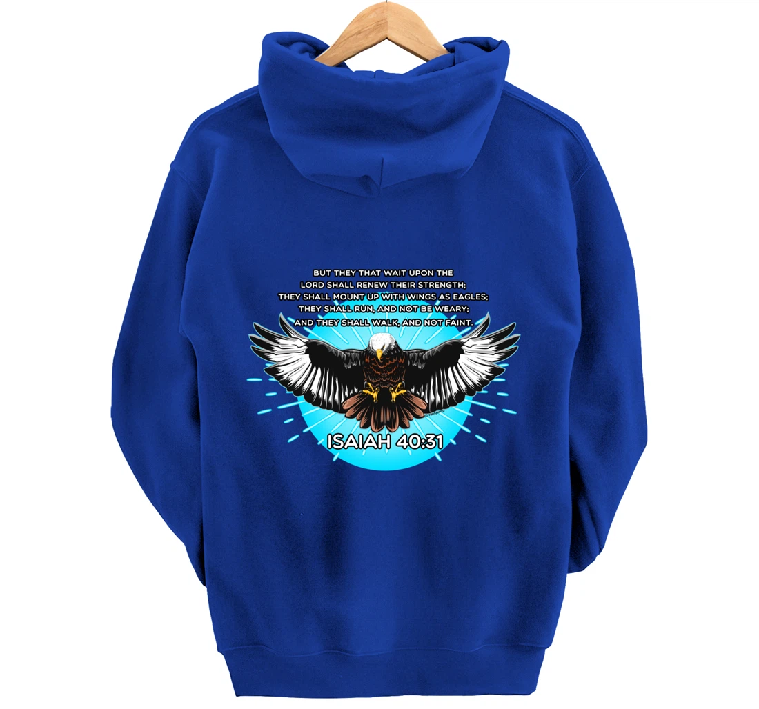 Christian Bible Verse Isaiah 40:31 Soaring Eagle Pullover Hoodie
