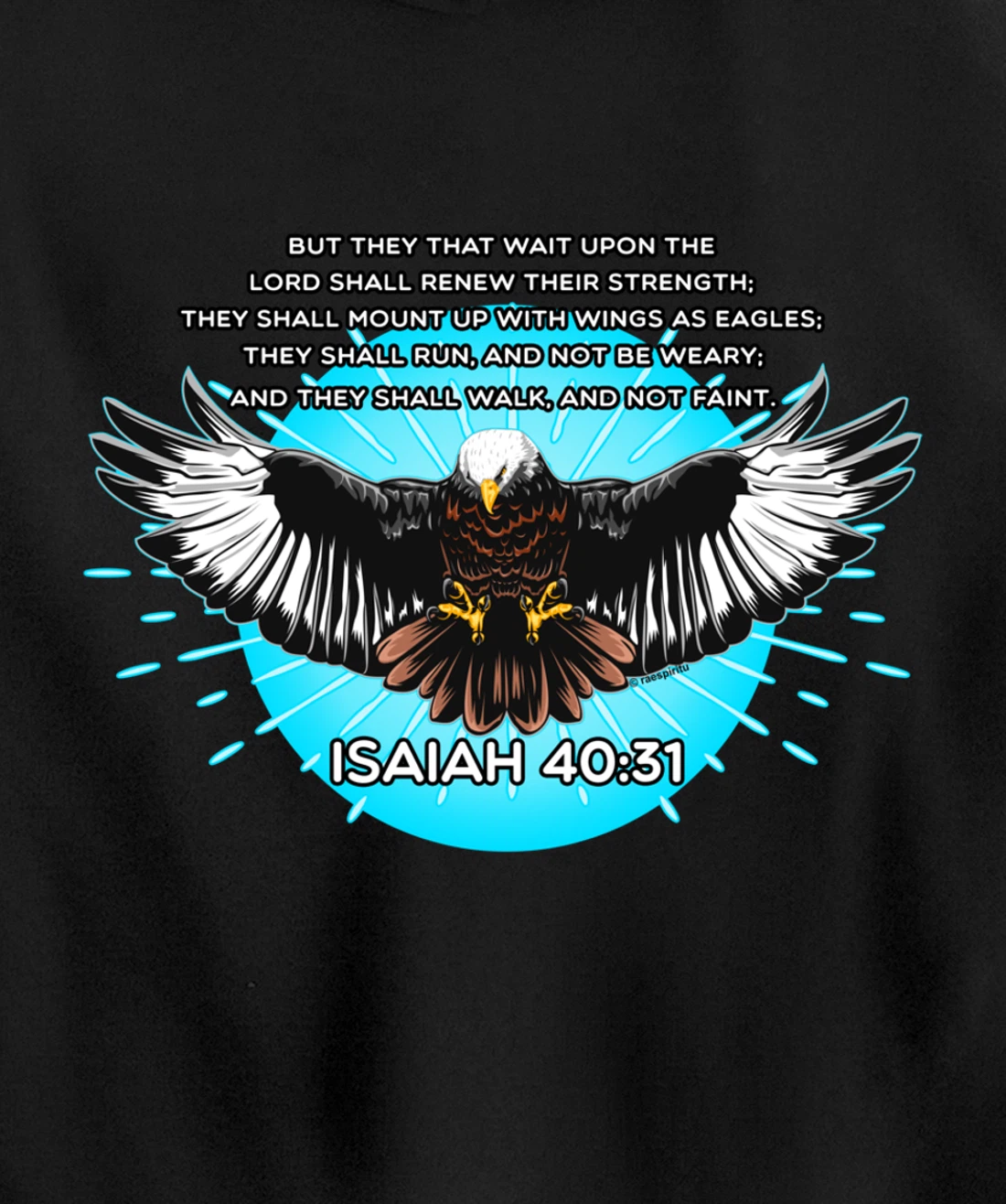 Christian Bible Verse Isaiah 40:31 Soaring Eagle Pullover Hoodie
