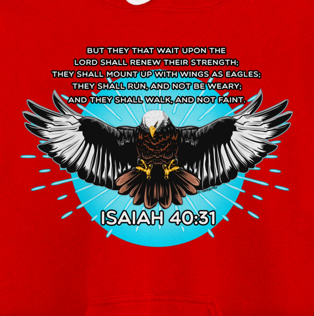 Christian Bible Verse Isaiah 40:31 Soaring Eagle Pullover Hoodie