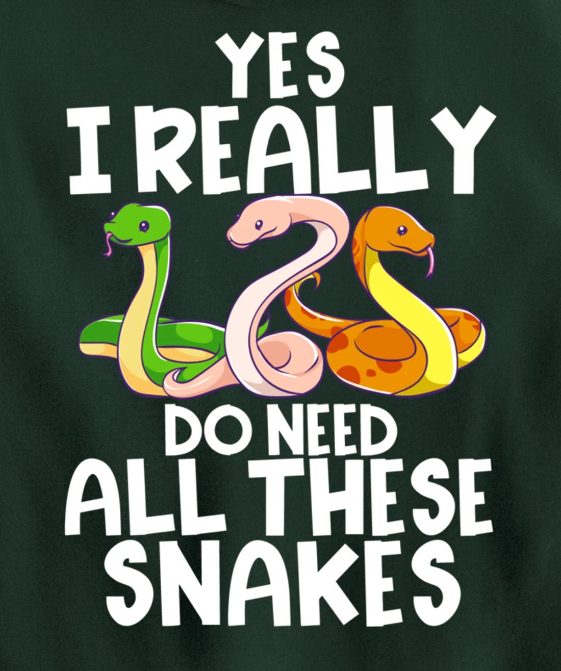 Yes I Really Do Need All These Snakes Joke Funny Ball Python Pullover Hoodie