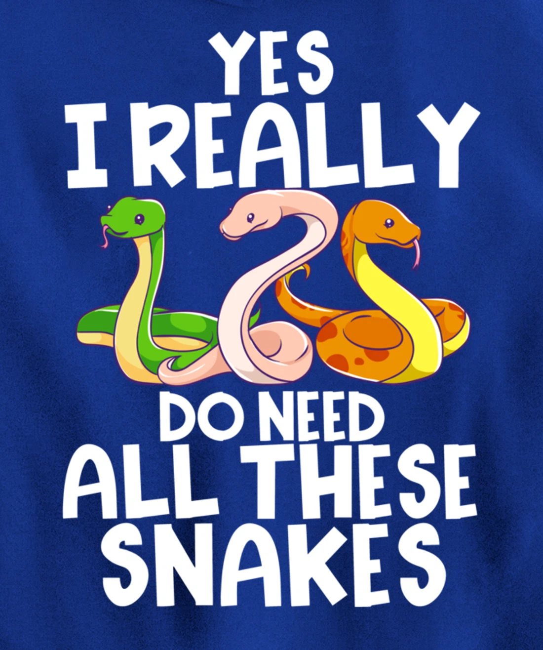 Yes I Really Do Need All These Snakes Joke Funny Ball Python Pullover Hoodie
