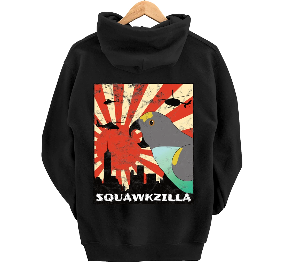 Squawk Zilla Meyers Parrot Parakeet Squawking Kawaii Pullover Hoodie