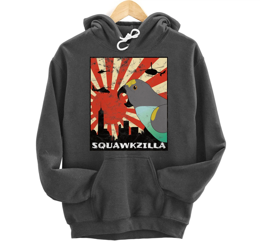 Squawk Zilla Meyers Parrot Parakeet Squawking Kawaii Pullover Hoodie