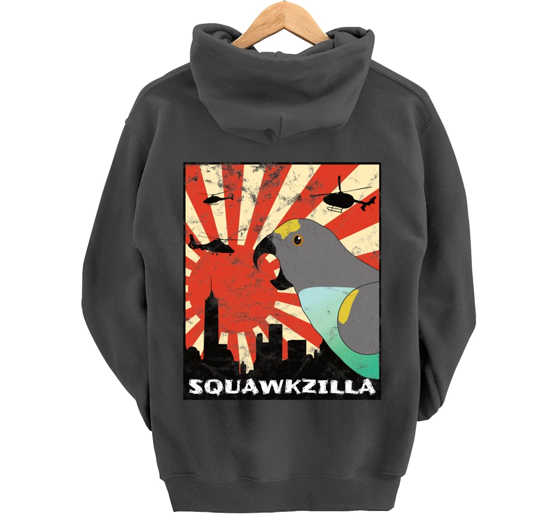 Squawk Zilla Meyers Parrot Parakeet Squawking Kawaii Pullover Hoodie
