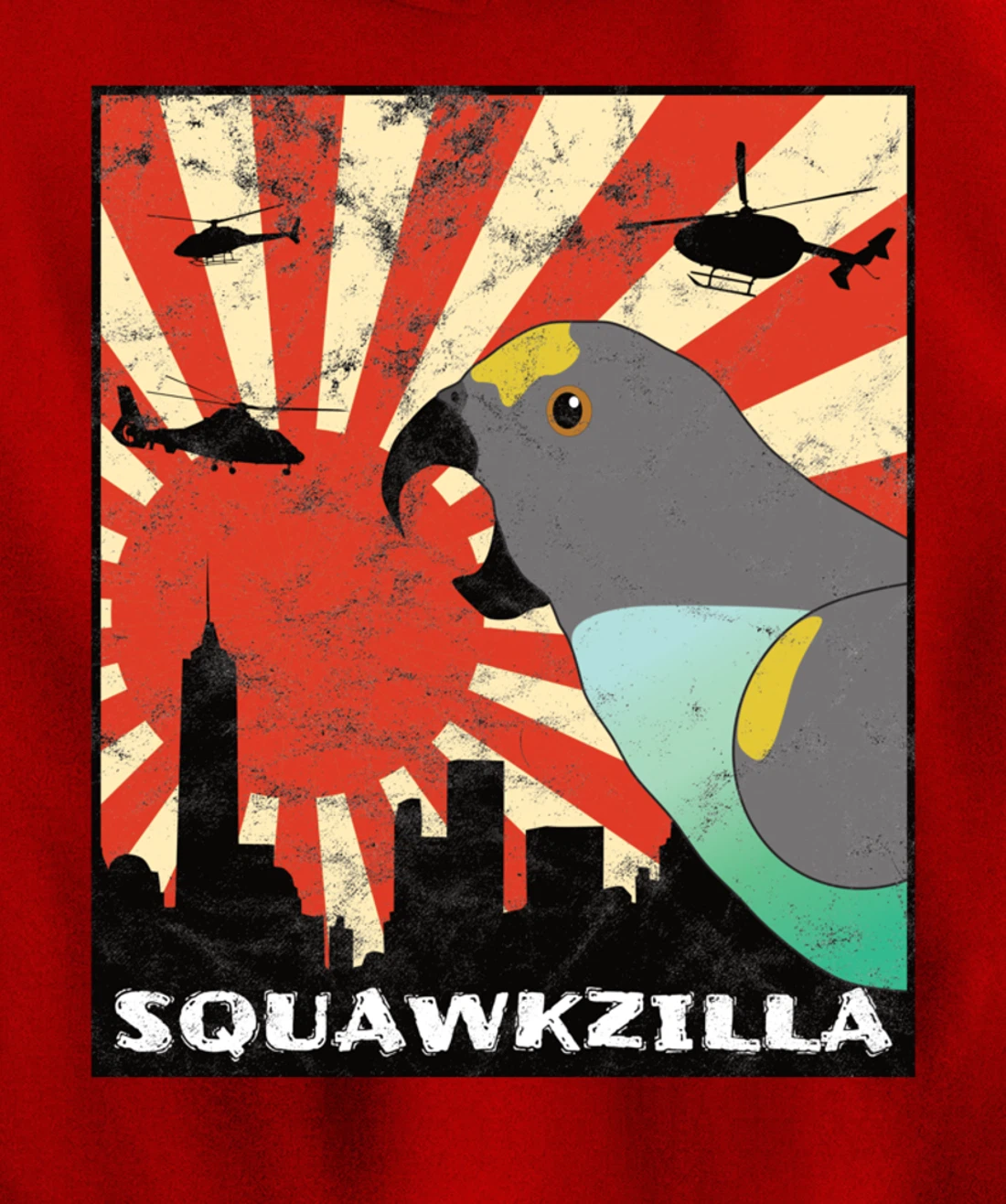 Squawk Zilla Meyers Parrot Parakeet Squawking Kawaii Pullover Hoodie