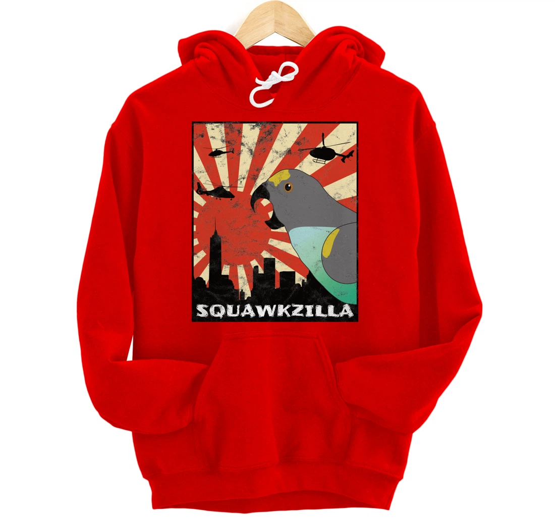 Squawk Zilla Meyers Parrot Parakeet Squawking Kawaii Pullover Hoodie