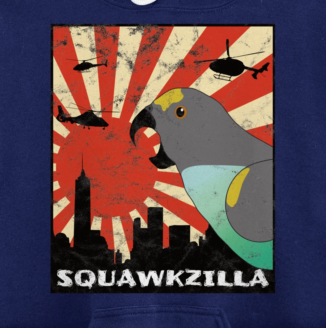 Squawk Zilla Meyers Parrot Parakeet Squawking Kawaii Pullover Hoodie
