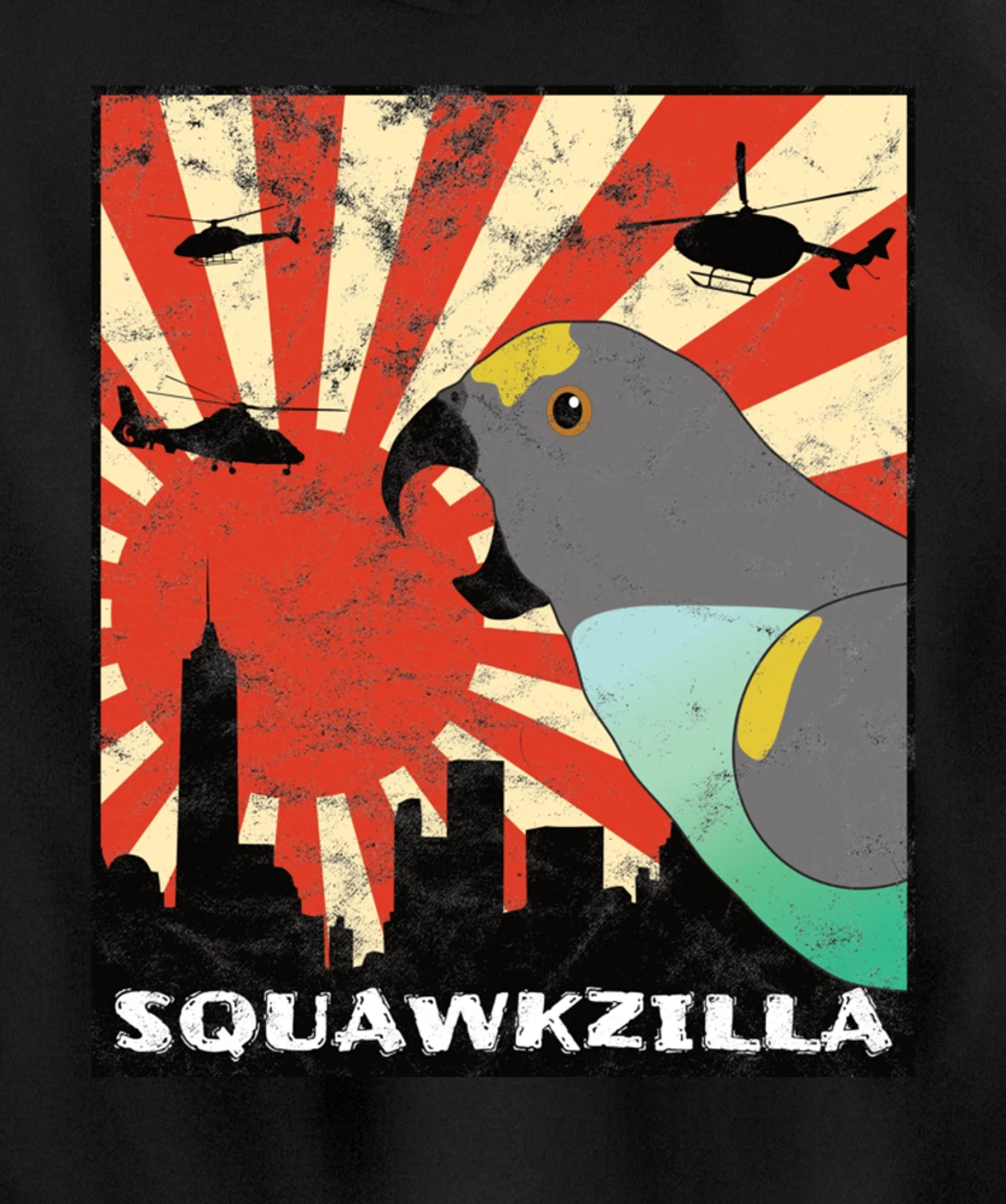 Squawk Zilla Meyers Parrot Parakeet Squawking Kawaii Pullover Hoodie