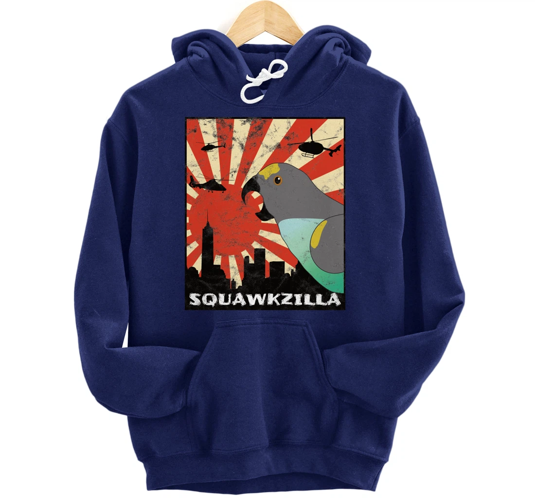 Squawk Zilla Meyers Parrot Parakeet Squawking Kawaii Pullover Hoodie