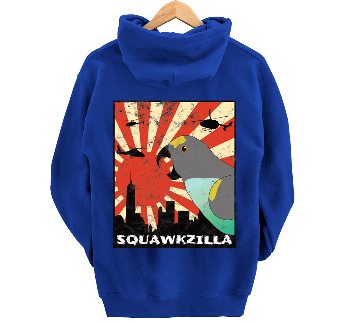Squawk Zilla Meyers Parrot Parakeet Squawking Kawaii Pullover Hoodie