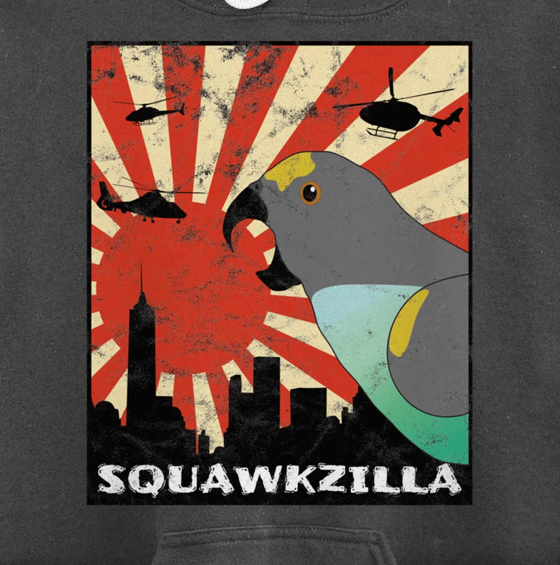 Squawk Zilla Meyers Parrot Parakeet Squawking Kawaii Pullover Hoodie
