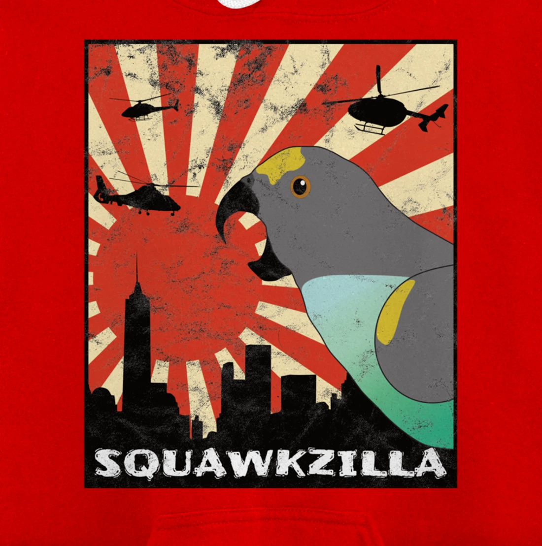 Squawk Zilla Meyers Parrot Parakeet Squawking Kawaii Pullover Hoodie