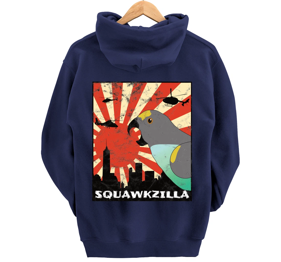 Squawk Zilla Meyers Parrot Parakeet Squawking Kawaii Pullover Hoodie