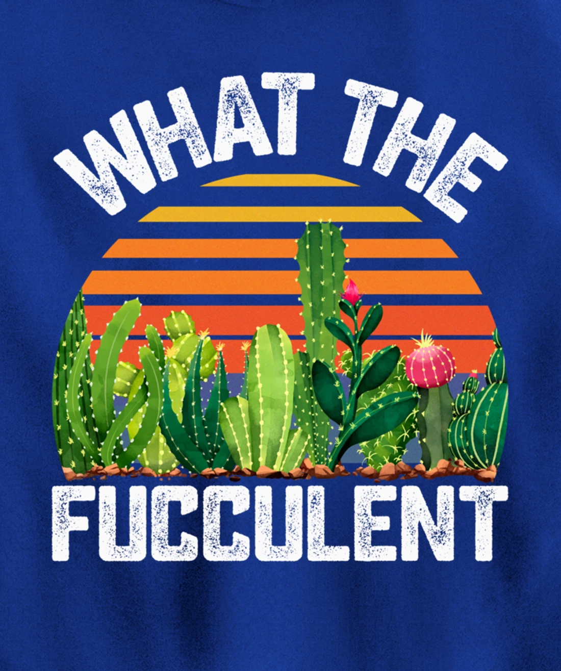 What the Fucculent Cactus Succulents Gardening Retro Vintage Pullover Hoodie